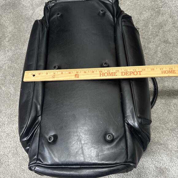 VTG Leather Nike Golf Weekender Duffel Bag Black Large - Picture 16 of 16